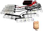 Bike -Car Grill White Flashers, Strobe light with wireless remote control- 4 PCs