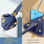 Twist n Squeeze Triangle Shape Extendable Microfiber Mop For Floor | Adjustable Triangular Cleaning Mop Twisting 360° Rotating