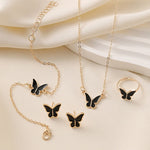 Exquisite Versatile Butterfly Necklace Set 5 Pcs