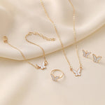 Exquisite Versatile Butterfly Necklace Set 5 Pcs