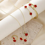 Fashion Alloy Jewelry Set Blossom Five Leaf Flower