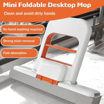 Foldable Desktop Mop, Mini Sponge Mop, Portable Mini Self Squeezing Wet Dry Mops for Bathroom & Kitchen
